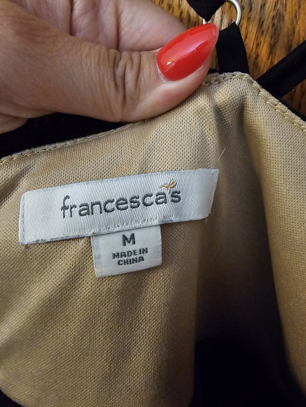 Francesca's Black Dress with Tan Lining - Picture 4 of 4